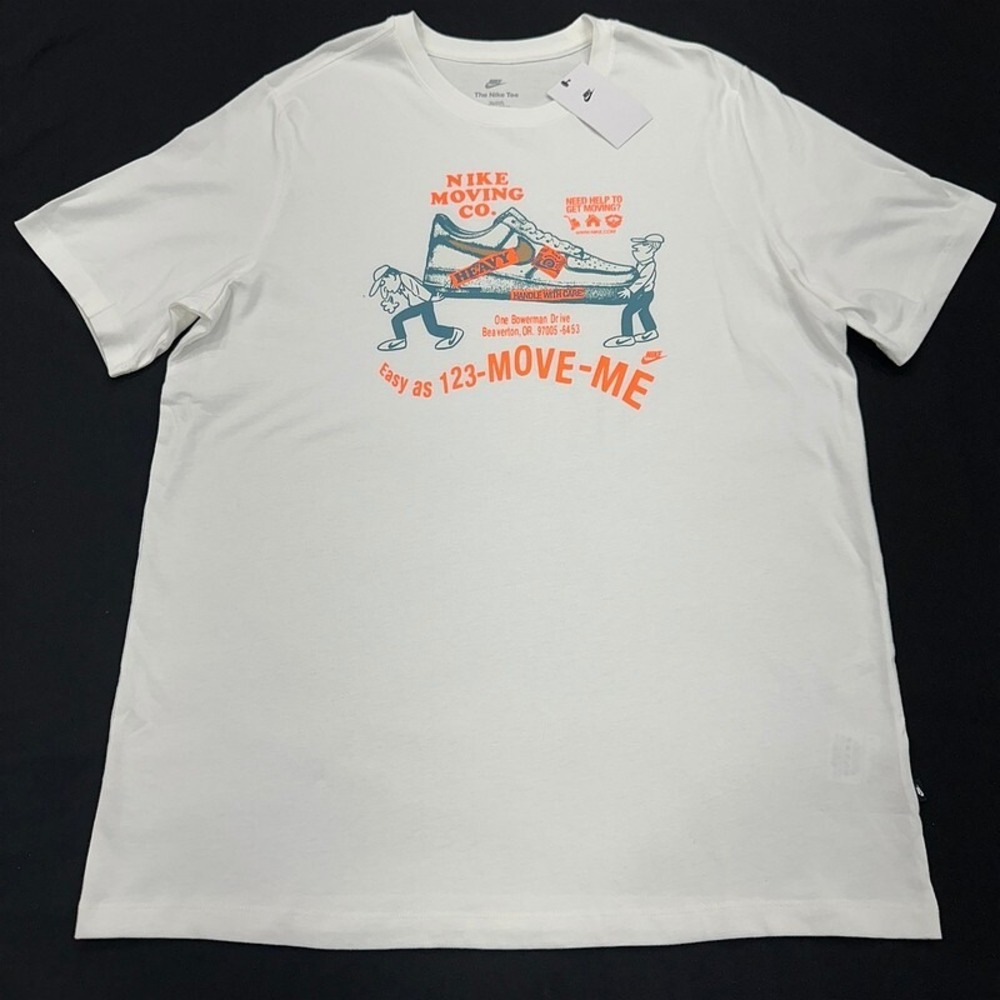 NWT Nike Moving Company T Shirt XLT Tall White Hip Hop Streetwear Sneaker Mens